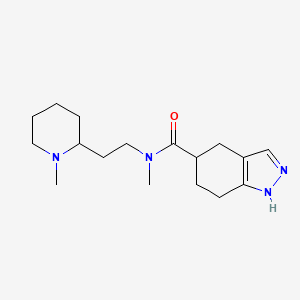 molecular formula C17H28N4O B6760369 N-methyl-N-[2-(1-methylpiperidin-2-yl)ethyl]-4,5,6,7-tetrahydro-1H-indazole-5-carboxamide 