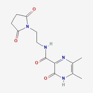 molecular formula C13H16N4O4 B6760411 N-[2-(2,5-dioxopyrrolidin-1-yl)ethyl]-5,6-dimethyl-2-oxo-1H-pyrazine-3-carboxamide 