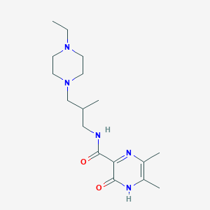 molecular formula C17H29N5O2 B6760414 N-[3-(4-ethylpiperazin-1-yl)-2-methylpropyl]-5,6-dimethyl-2-oxo-1H-pyrazine-3-carboxamide 