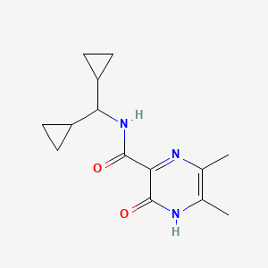 molecular formula C14H19N3O2 B6760428 N-(dicyclopropylmethyl)-5,6-dimethyl-2-oxo-1H-pyrazine-3-carboxamide 
