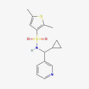 molecular formula C15H18N2O2S2 B6760507 N-[cyclopropyl(pyridin-3-yl)methyl]-2,5-dimethylthiophene-3-sulfonamide 