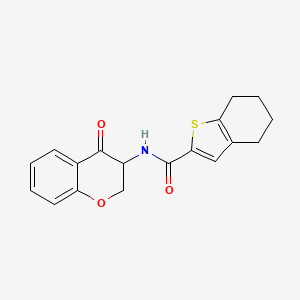 molecular formula C18H17NO3S B6760622 N-(4-oxo-2,3-dihydrochromen-3-yl)-4,5,6,7-tetrahydro-1-benzothiophene-2-carboxamide 