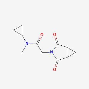 molecular formula C11H14N2O3 B6760680 N-cyclopropyl-2-(2,4-dioxo-3-azabicyclo[3.1.0]hexan-3-yl)-N-methylacetamide 
