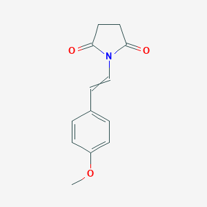 molecular formula C13H13NO3 B067608 1-[2-(4-Methoxyphenyl)ethenyl]pyrrolidine-2,5-dione CAS No. 181827-91-8