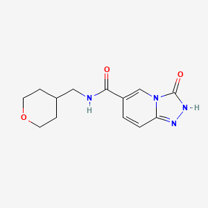molecular formula C13H16N4O3 B6760989 N-(oxan-4-ylmethyl)-3-oxo-2H-[1,2,4]triazolo[4,3-a]pyridine-6-carboxamide 