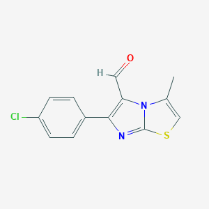 molecular formula C13H9ClN2OS B067610 6-(4-Chlorophenyl)-3-methylimidazo[2,1-B][1,3]thiazole-5-carbaldehyde CAS No. 178449-64-4