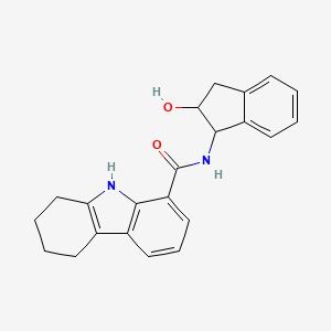 molecular formula C22H22N2O2 B6761040 N-(2-hydroxy-2,3-dihydro-1H-inden-1-yl)-6,7,8,9-tetrahydro-5H-carbazole-1-carboxamide 