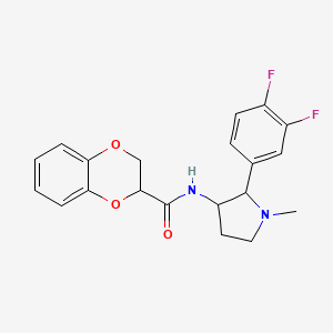molecular formula C20H20F2N2O3 B6761116 N-[2-(3,4-difluorophenyl)-1-methylpyrrolidin-3-yl]-2,3-dihydro-1,4-benzodioxine-3-carboxamide 
