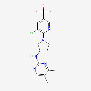 molecular formula C16H17ClF3N5 B6761142 N-[1-[3-chloro-5-(trifluoromethyl)pyridin-2-yl]pyrrolidin-3-yl]-4,5-dimethylpyrimidin-2-amine 