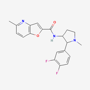 molecular formula C20H19F2N3O2 B6761176 N-[2-(3,4-difluorophenyl)-1-methylpyrrolidin-3-yl]-5-methylfuro[3,2-b]pyridine-2-carboxamide 