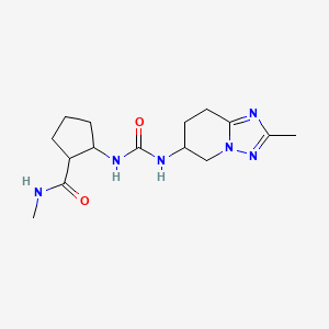 molecular formula C15H24N6O2 B6761269 N-methyl-2-[(2-methyl-5,6,7,8-tetrahydro-[1,2,4]triazolo[1,5-a]pyridin-6-yl)carbamoylamino]cyclopentane-1-carboxamide 
