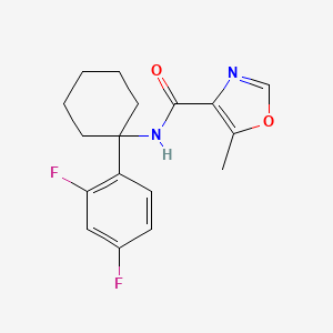 molecular formula C17H18F2N2O2 B6761323 N-[1-(2,4-difluorophenyl)cyclohexyl]-5-methyl-1,3-oxazole-4-carboxamide 
