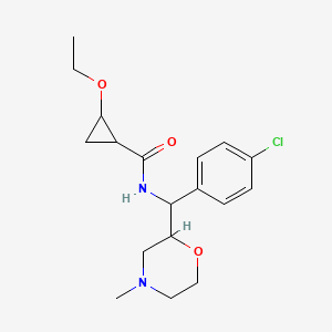 molecular formula C18H25ClN2O3 B6761345 N-[(4-chlorophenyl)-(4-methylmorpholin-2-yl)methyl]-2-ethoxycyclopropane-1-carboxamide 