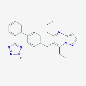 molecular formula C26H27N7 B067614 5,7-Dipropyl-6-((2'-(1H-tetrazol-5-yl)biphenyl-4-yl)methyl)pyrazolo(1,5-a)pyrimidine CAS No. 167375-26-0