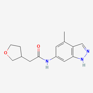 molecular formula C14H17N3O2 B6761516 N-(4-methyl-1H-indazol-6-yl)-2-(oxolan-3-yl)acetamide 