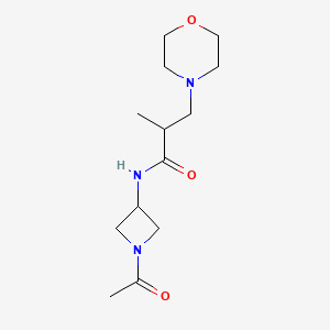 molecular formula C13H23N3O3 B6761567 N-(1-acetylazetidin-3-yl)-2-methyl-3-morpholin-4-ylpropanamide 