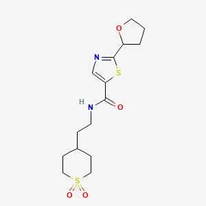 molecular formula C15H22N2O4S2 B6761765 N-[2-(1,1-dioxothian-4-yl)ethyl]-2-(oxolan-2-yl)-1,3-thiazole-5-carboxamide 