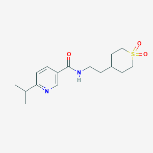 molecular formula C16H24N2O3S B6761768 N-[2-(1,1-dioxothian-4-yl)ethyl]-6-propan-2-ylpyridine-3-carboxamide 