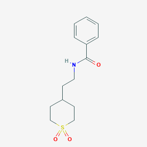 molecular formula C14H19NO3S B6761773 N-[2-(1,1-dioxothian-4-yl)ethyl]benzamide 