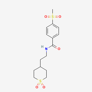 molecular formula C15H21NO5S2 B6761776 N-[2-(1,1-dioxothian-4-yl)ethyl]-4-methylsulfonylbenzamide 