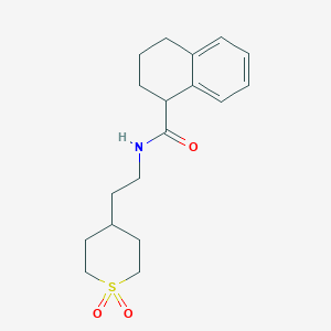molecular formula C18H25NO3S B6761788 N-[2-(1,1-dioxothian-4-yl)ethyl]-1,2,3,4-tetrahydronaphthalene-1-carboxamide 