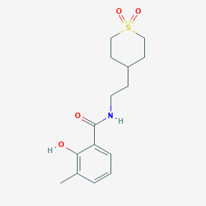 molecular formula C15H21NO4S B6761794 N-[2-(1,1-dioxothian-4-yl)ethyl]-2-hydroxy-3-methylbenzamide 