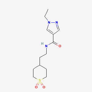 molecular formula C13H21N3O3S B6761816 N-[2-(1,1-dioxothian-4-yl)ethyl]-1-ethylpyrazole-4-carboxamide 