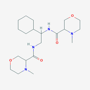 molecular formula C20H36N4O4 B6762053 N-[2-cyclohexyl-2-[(4-methylmorpholine-3-carbonyl)amino]ethyl]-4-methylmorpholine-3-carboxamide 