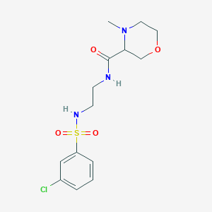 molecular formula C14H20ClN3O4S B6762060 N-[2-[(3-chlorophenyl)sulfonylamino]ethyl]-4-methylmorpholine-3-carboxamide 