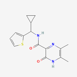 molecular formula C15H17N3O2S B6762087 N-[cyclopropyl(thiophen-2-yl)methyl]-5,6-dimethyl-2-oxo-1H-pyrazine-3-carboxamide 