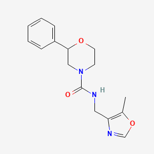 molecular formula C16H19N3O3 B6762203 N-[(5-methyl-1,3-oxazol-4-yl)methyl]-2-phenylmorpholine-4-carboxamide 