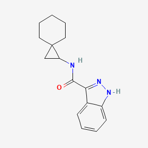 molecular formula C16H19N3O B6762245 N-spiro[2.5]octan-2-yl-1H-indazole-3-carboxamide 