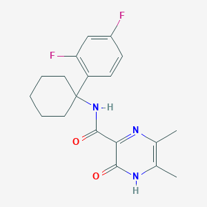 molecular formula C19H21F2N3O2 B6762253 N-[1-(2,4-difluorophenyl)cyclohexyl]-5,6-dimethyl-2-oxo-1H-pyrazine-3-carboxamide 