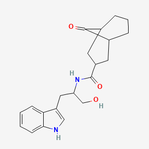 molecular formula C21H26N2O3 B6762268 N-[1-hydroxy-3-(1H-indol-3-yl)propan-2-yl]-9-oxobicyclo[3.3.1]nonane-3-carboxamide 