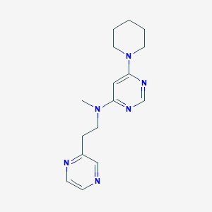 molecular formula C16H22N6 B6762337 N-methyl-6-piperidin-1-yl-N-(2-pyrazin-2-ylethyl)pyrimidin-4-amine 