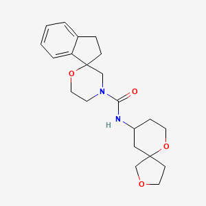 molecular formula C21H28N2O4 B6762424 N-(2,6-dioxaspiro[4.5]decan-9-yl)spiro[1,2-dihydroindene-3,2'-morpholine]-4'-carboxamide 