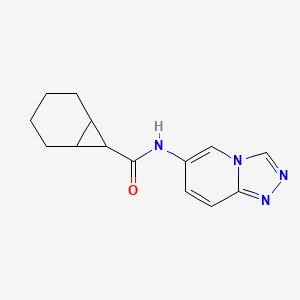 molecular formula C14H16N4O B6762459 N-([1,2,4]triazolo[4,3-a]pyridin-6-yl)bicyclo[4.1.0]heptane-7-carboxamide 