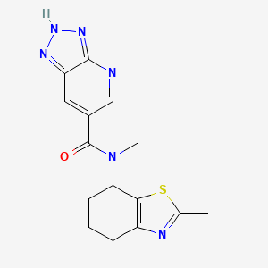 molecular formula C15H16N6OS B6762473 N-methyl-N-(2-methyl-4,5,6,7-tetrahydro-1,3-benzothiazol-7-yl)-2H-triazolo[4,5-b]pyridine-6-carboxamide 