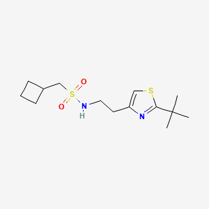 molecular formula C14H24N2O2S2 B6762533 N-[2-(2-tert-butyl-1,3-thiazol-4-yl)ethyl]-1-cyclobutylmethanesulfonamide 