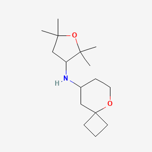 molecular formula C16H29NO2 B6762671 N-(2,2,5,5-tetramethyloxolan-3-yl)-5-oxaspiro[3.5]nonan-8-amine 