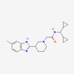 molecular formula C22H30N4O B6762741 N-(dicyclopropylmethyl)-2-[3-(6-methyl-1H-benzimidazol-2-yl)piperidin-1-yl]acetamide 