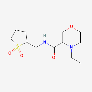 molecular formula C12H22N2O4S B6762840 N-[(1,1-dioxothiolan-2-yl)methyl]-4-ethylmorpholine-3-carboxamide 