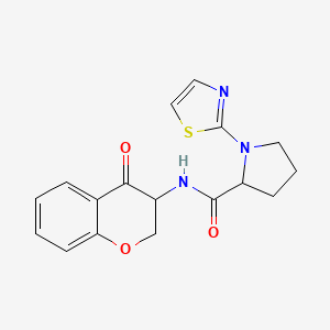 molecular formula C17H17N3O3S B6762869 N-(4-oxo-2,3-dihydrochromen-3-yl)-1-(1,3-thiazol-2-yl)pyrrolidine-2-carboxamide 