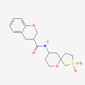 molecular formula C18H23NO5S B6762884 N-(2,2-dioxo-6-oxa-2lambda6-thiaspiro[4.5]decan-9-yl)-3,4-dihydro-2H-chromene-3-carboxamide 