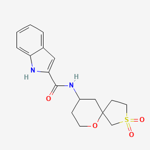 molecular formula C17H20N2O4S B6762891 N-(2,2-dioxo-6-oxa-2lambda6-thiaspiro[4.5]decan-9-yl)-1H-indole-2-carboxamide 