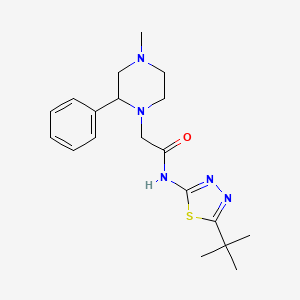 molecular formula C19H27N5OS B6762904 N-(5-tert-butyl-1,3,4-thiadiazol-2-yl)-2-(4-methyl-2-phenylpiperazin-1-yl)acetamide 