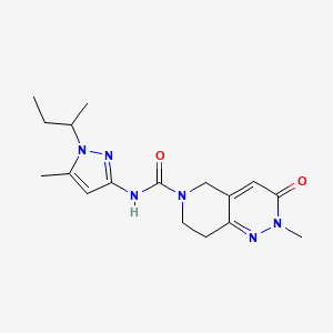 molecular formula C17H24N6O2 B6762921 N-(1-butan-2-yl-5-methylpyrazol-3-yl)-2-methyl-3-oxo-7,8-dihydro-5H-pyrido[4,3-c]pyridazine-6-carboxamide 