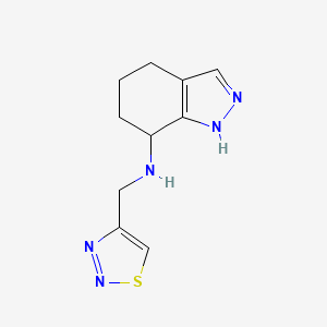 molecular formula C10H13N5S B6762978 N-(thiadiazol-4-ylmethyl)-4,5,6,7-tetrahydro-1H-indazol-7-amine 