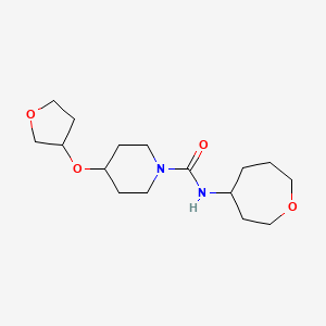 molecular formula C16H28N2O4 B6763047 N-(oxepan-4-yl)-4-(oxolan-3-yloxy)piperidine-1-carboxamide 