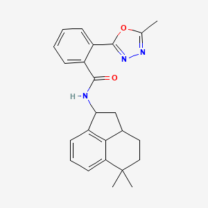 molecular formula C24H25N3O2 B6763073 N-(5,5-dimethyl-2,3,3a,4-tetrahydro-1H-acenaphthylen-1-yl)-2-(5-methyl-1,3,4-oxadiazol-2-yl)benzamide 